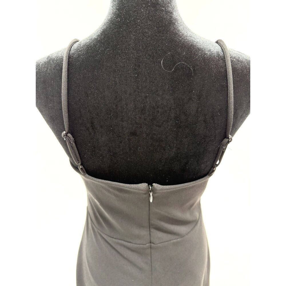 Express black strappy mini dress with bottom hem ruffle detail - Picture 6 of 7